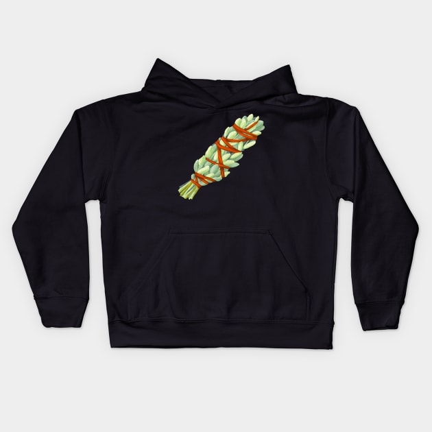 Sage smudge stick Kids Hoodie by Amalus-files